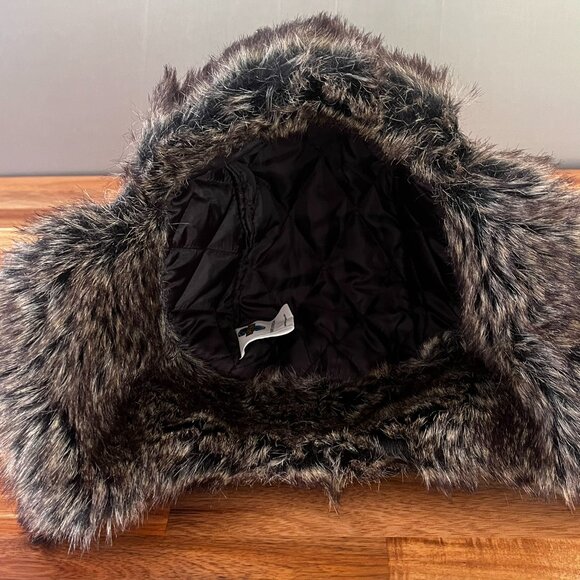 Earth Ragz Trapper Hat Buffalo Red Black Plaid Faux Fur Ear Flaps Hunting Winter - Picture 6 of 9